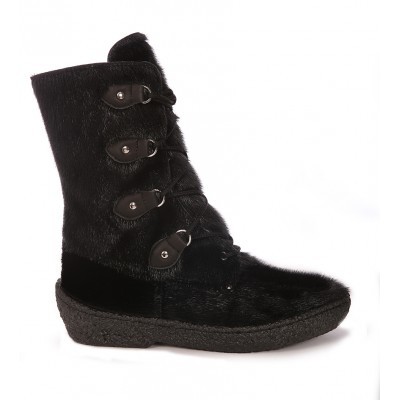 Bilodeau - FREDERIC Urban Boots high version, Black Seal Fur
